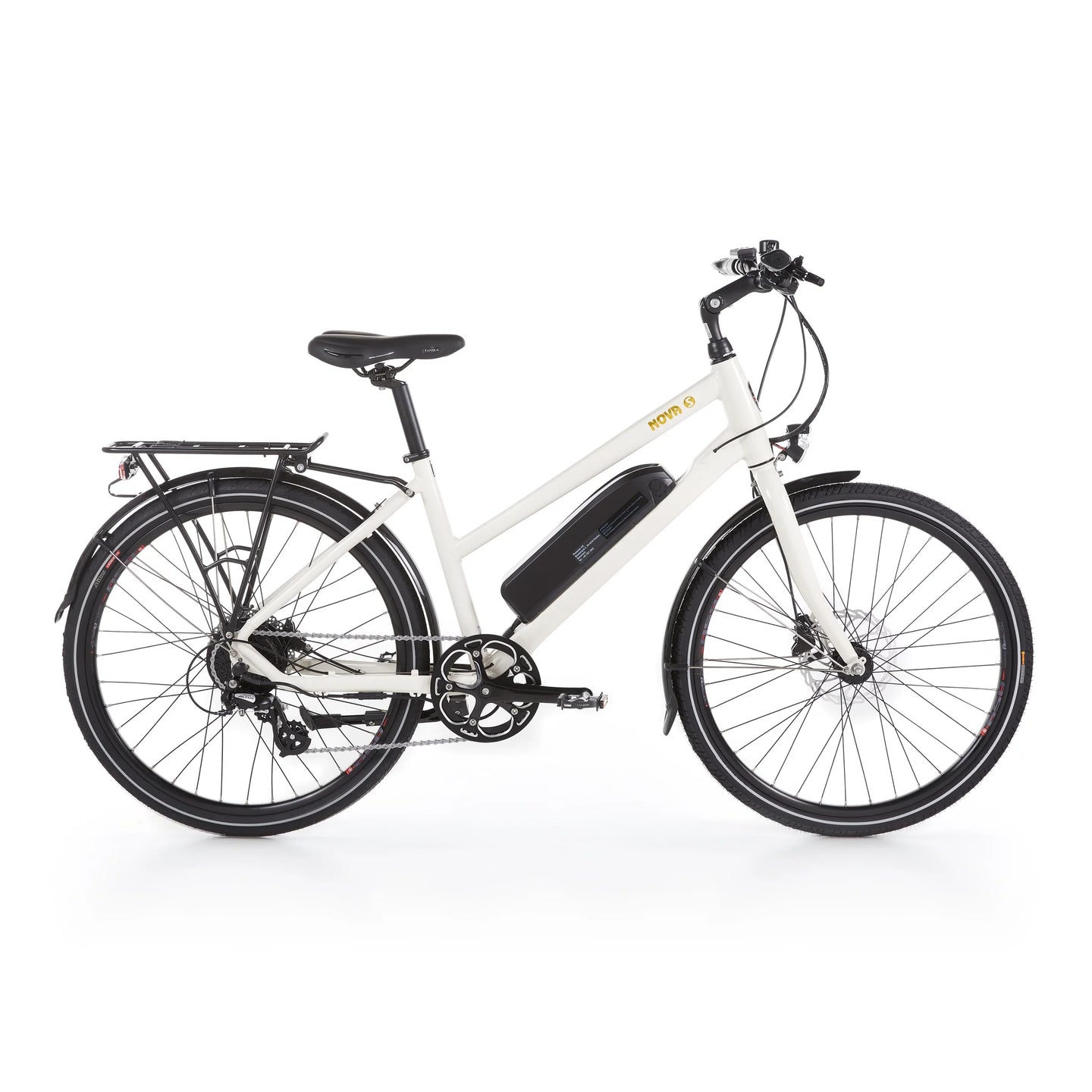 Nova S (17”) 44cm step through trapeze frame electric bike with 26” wheels