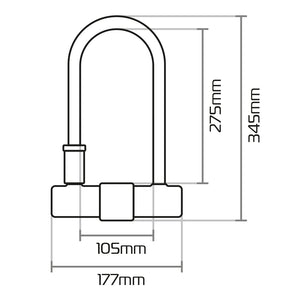 Oxford Magnum Duo U-lock (170x315mm) with Bracket & Cable