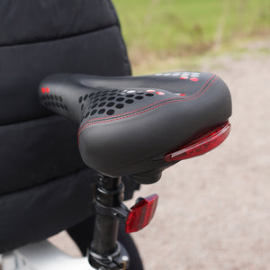 Comfort gel saddle with rear light