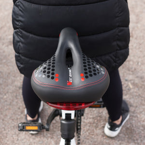 Comfort gel saddle with rear light